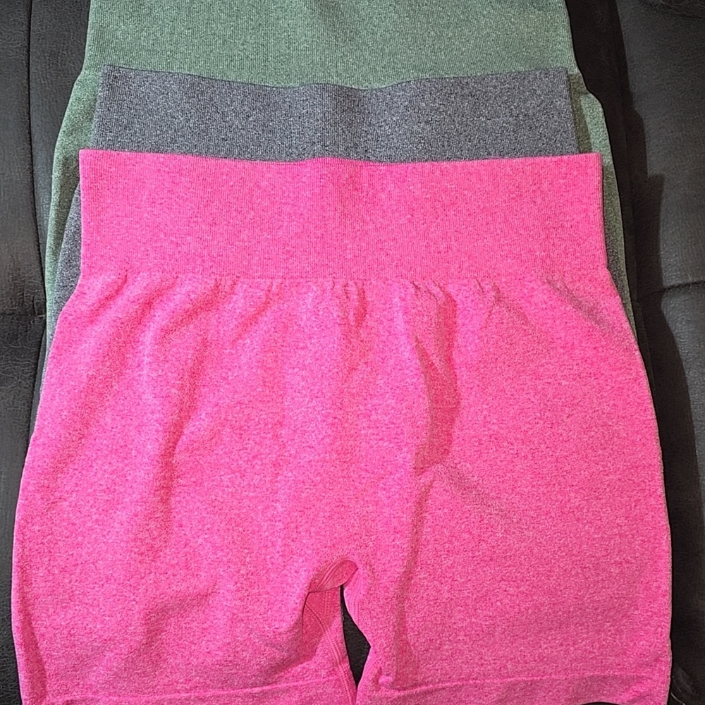 Stylish High Waist Women's Shorts - Pink, Gray, Green